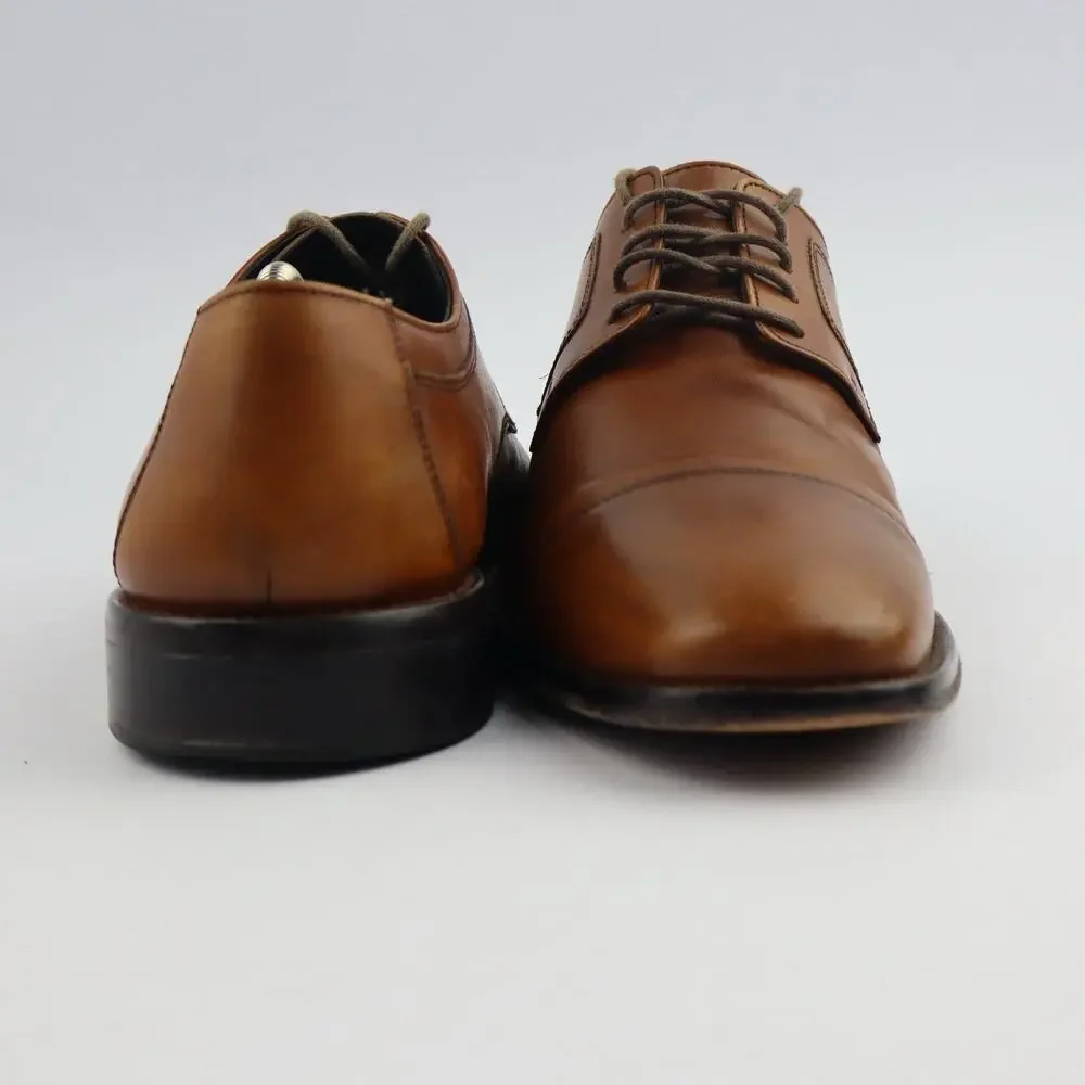 J.Murphy Johnston & Murphy Mens 9.5W Natural Leather Cap Toe Oxford Dress Shoe